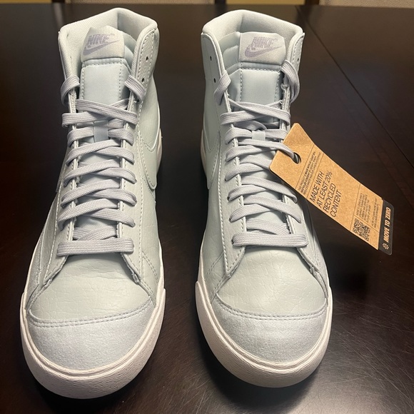 New Nike Blazer Mid 77 Barely Silver Sneaker Shoes - Picture 5 of 12